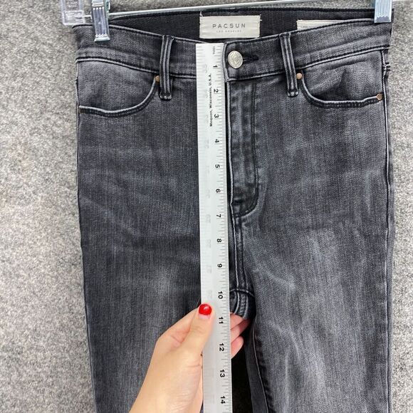 Pacsun Jeggings Women 24 Gray Denim Medium Wash High Rise Ankle Flat Front Skinn - Picture 8 of 11